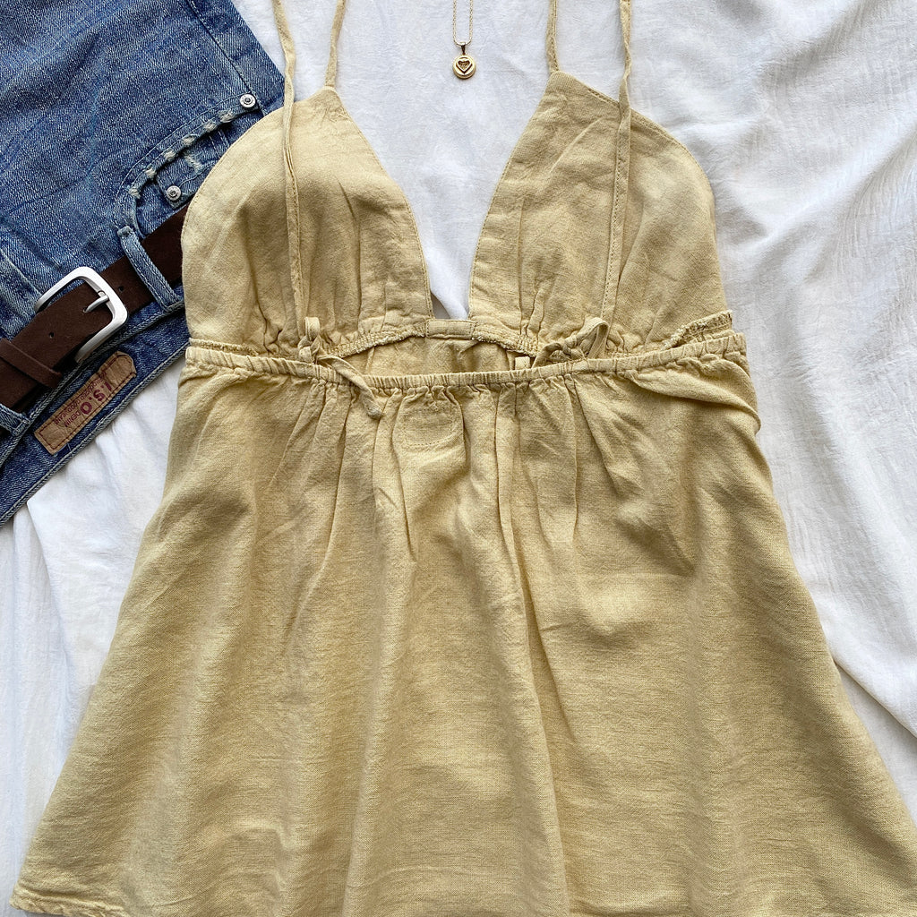 YELLOW BABYDOLL TOP FROM FREE PEOPLE (Sizes available)