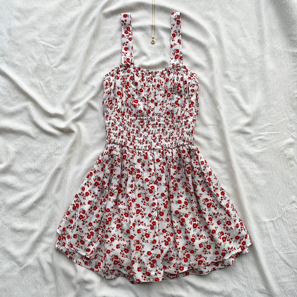 RED FLORAL DRESS FROM HOLLISTER (Bust : 34-38, Upper Waist : 28-34)