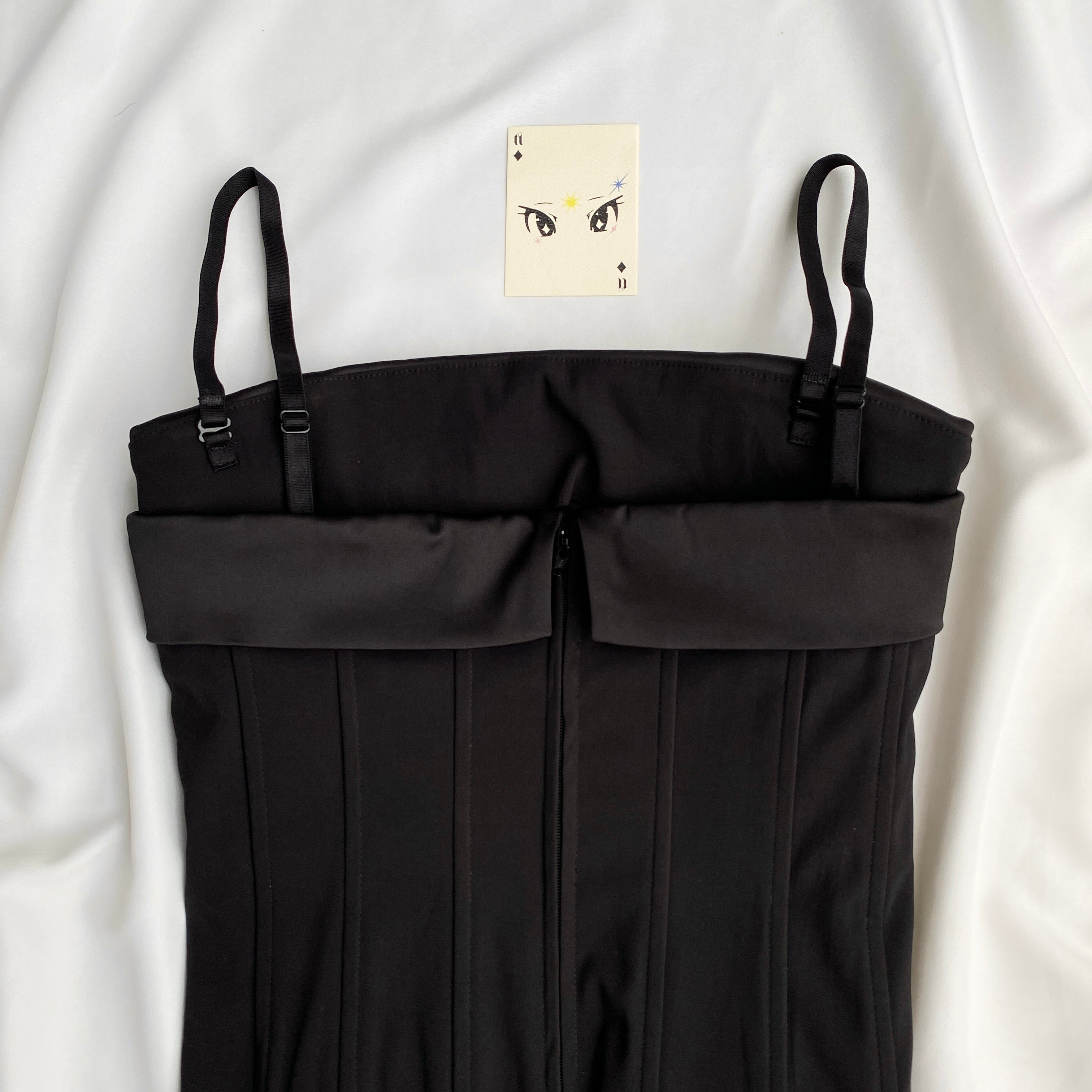 BLACK FOLD-OVER CORSET FROM HM (Bust : 34-36, Upper Waist : 29-34)