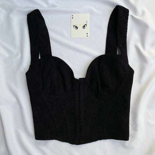 BLACK CORDUROY CORSET (Bust : 34-36, Upper Waist : 27-29)
