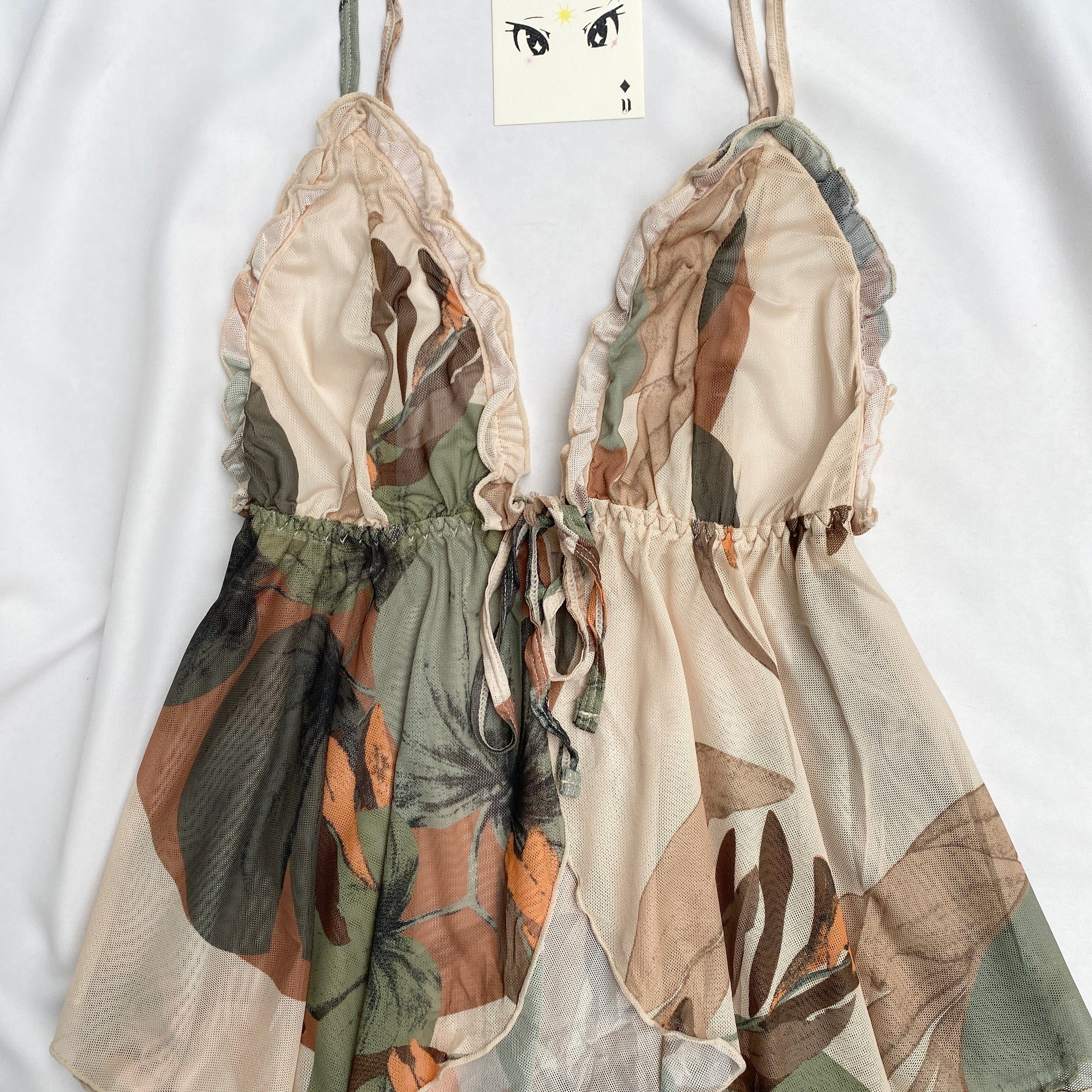 FLORAL BABYDOLL TOP  (Bust : 30-34, Upper Waist : Free)