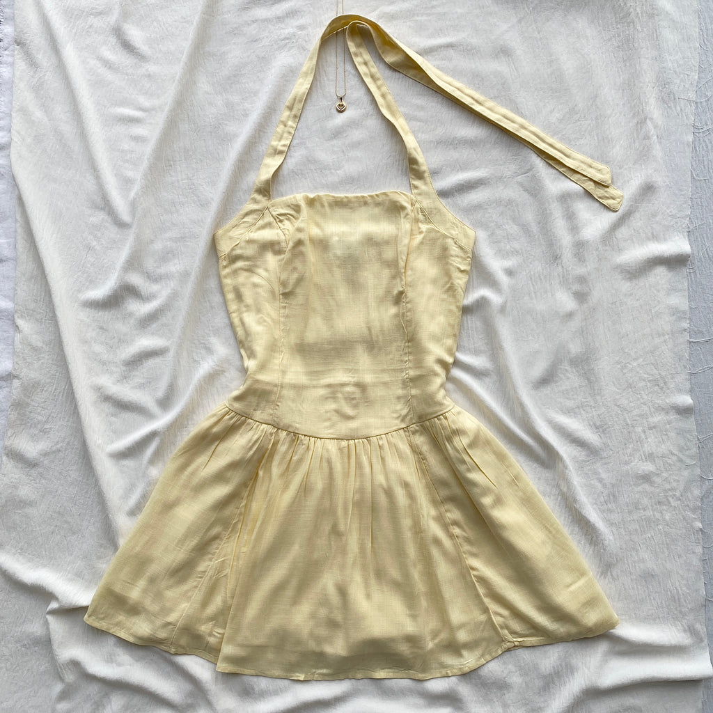 YELLOW HALTER DRESS FROM HOLLISTER (Bust : 30-34, Upper Waist : 26-30)