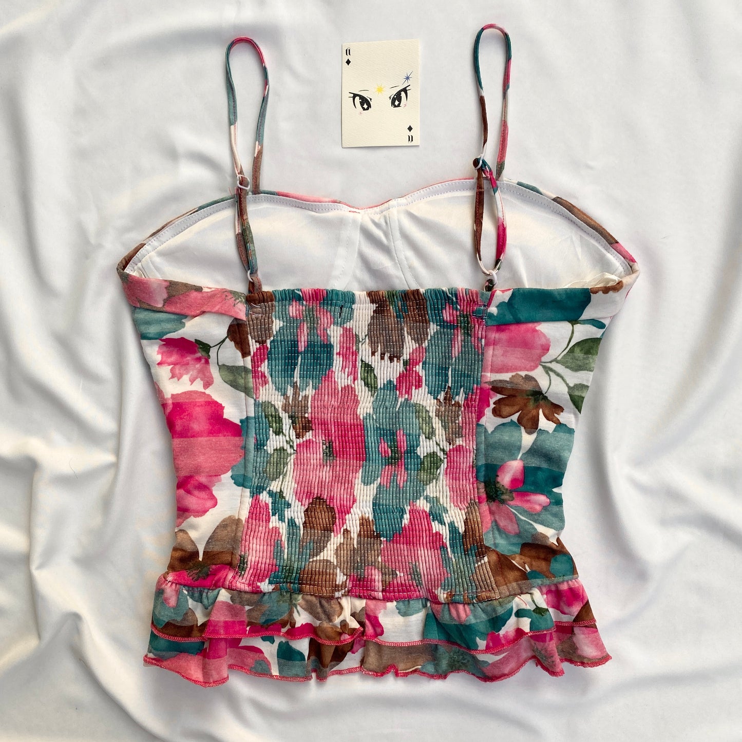 FLORAL RUCHED CORSET (Bust : 32-34, Upper Waist : 26-32)