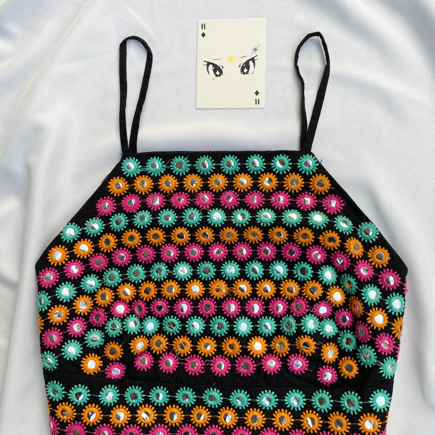 MIRROR WORK TOP FROM BERSHKA (Bust : 32-34, Upper Waist : 28-32)