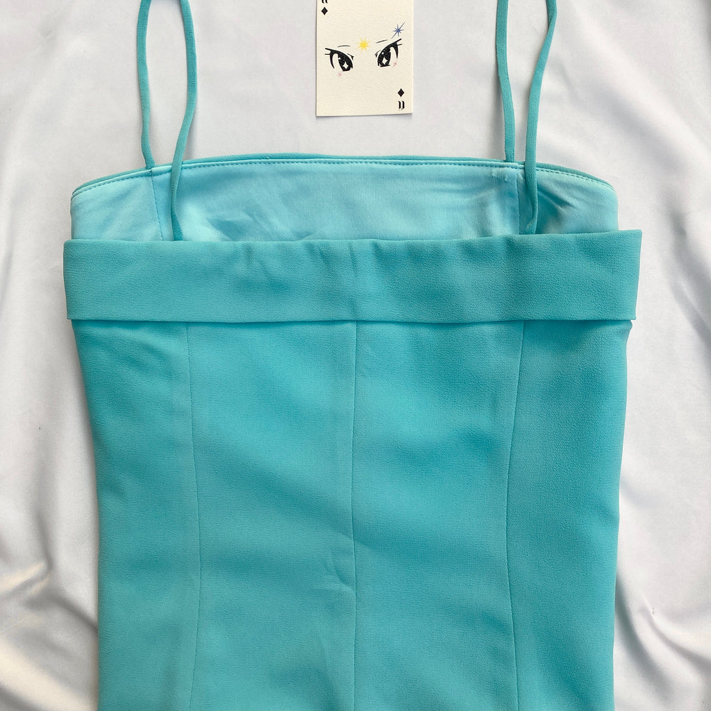 BLUE FOLDOVER CORSET (Bust : 34-38, Upper Waist : 32-34)