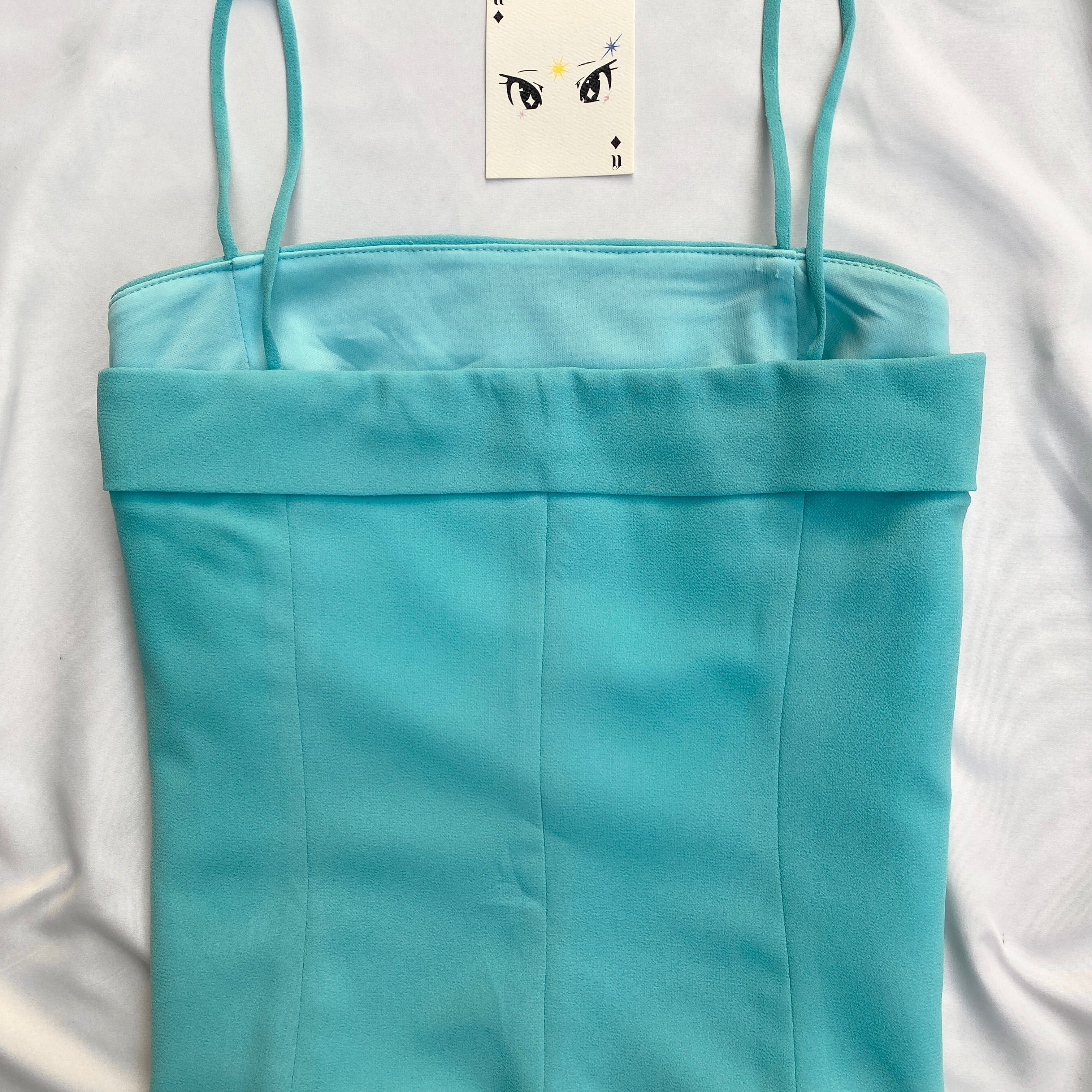 BLUE FOLDOVER CORSET (Bust : 34-38, Upper Waist : 32-34)