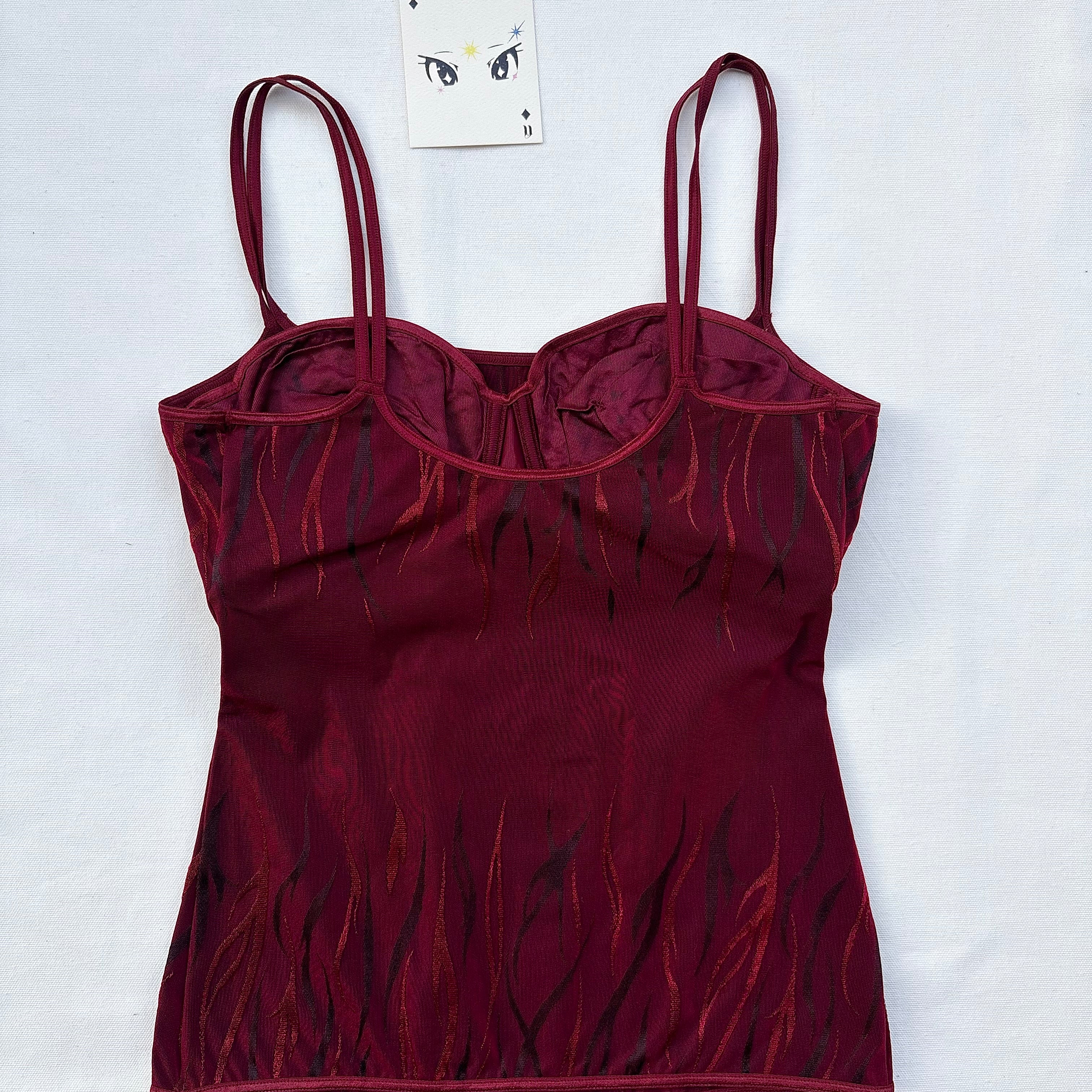 RED BUSTIER TOP (Bust : 32-34, Upper Waist : 22-26)