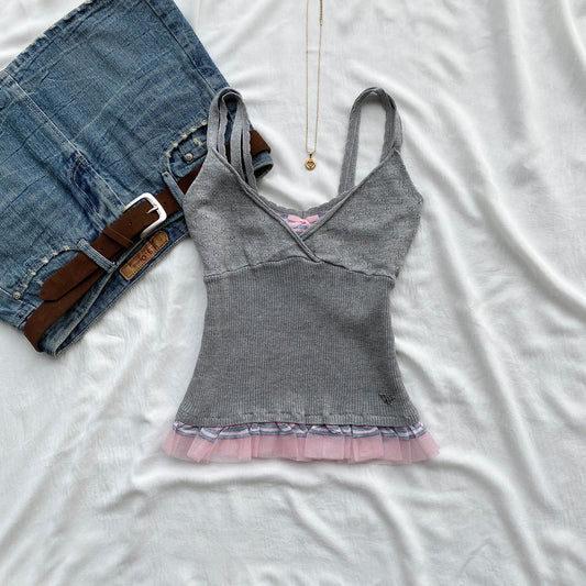 BALLET TOP IN GREY (Bust : 30-34, Upper Waist : 23-29)