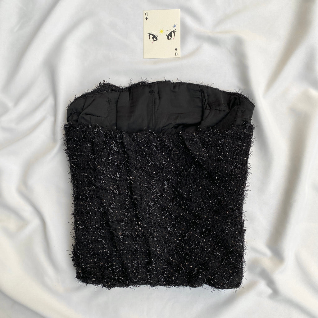 BLACK TWEED CORSET FROM ZARA (Bust : 30-34, Upper Waist : 28-30)