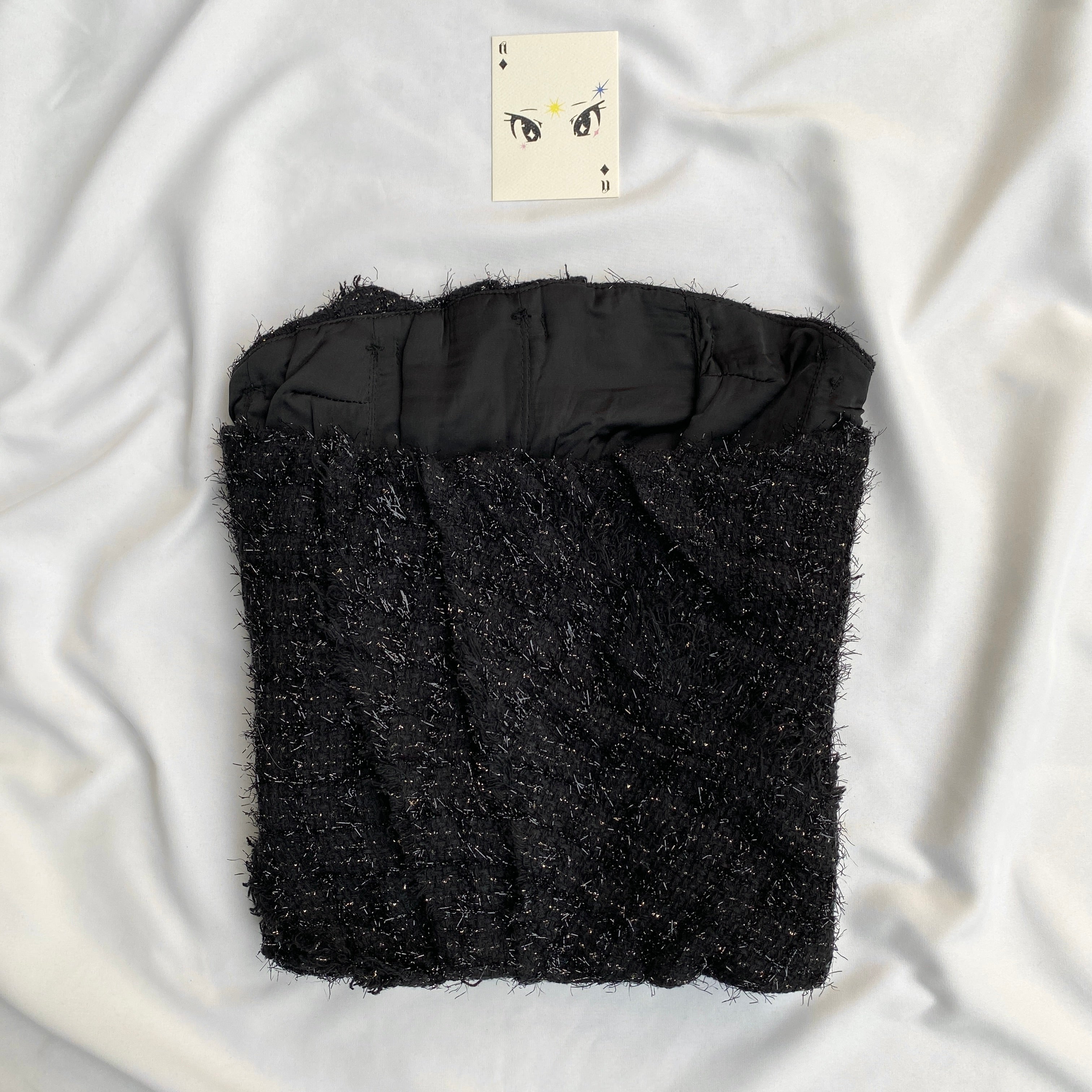 BLACK TWEED CORSET FROM ZARA (Bust : 30-34, Upper Waist : 28-30)