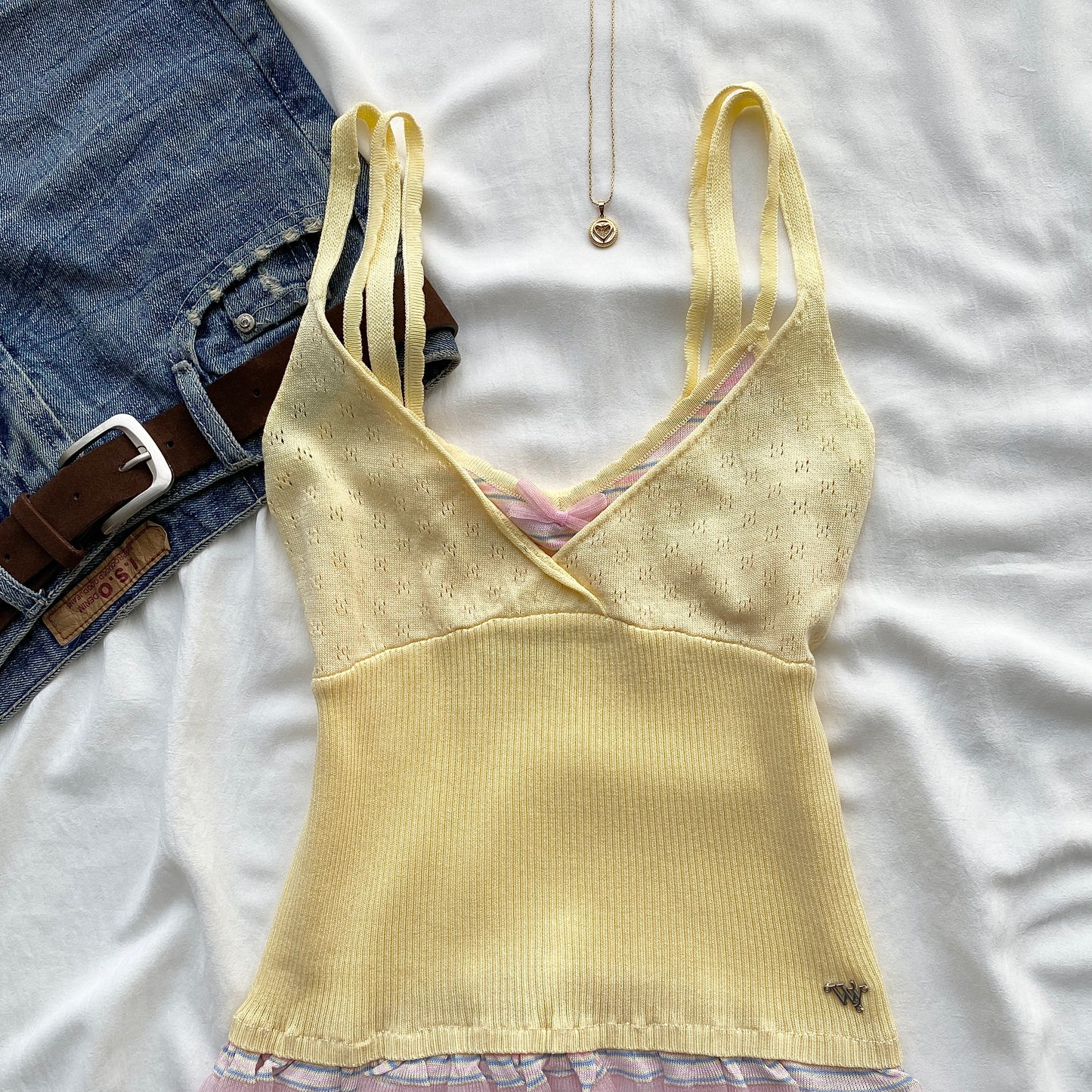 BALLET CAMI TOP IN BUTTER YELLOW (Bust : 30-34, Upper Waist : 23-29)
