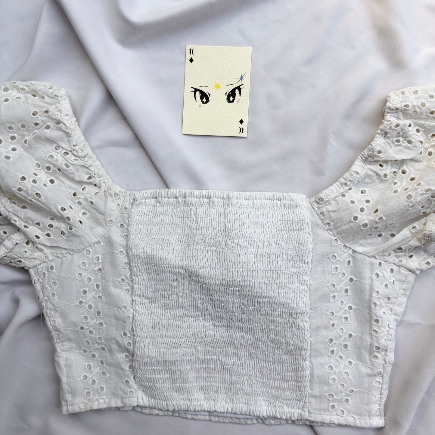 WHITE EYELET TOP FROM HOLISTER (Bust : 28-32, Upper Waist : 24-28)