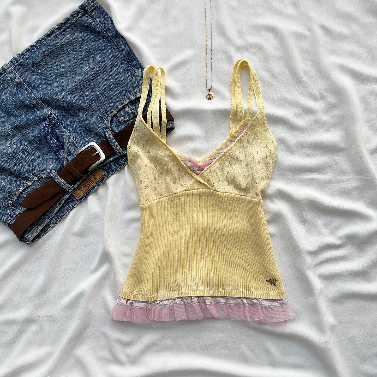 BALLET CAMI TOP IN BUTTER YELLOW (Bust : 30-34, Upper Waist : 23-29)