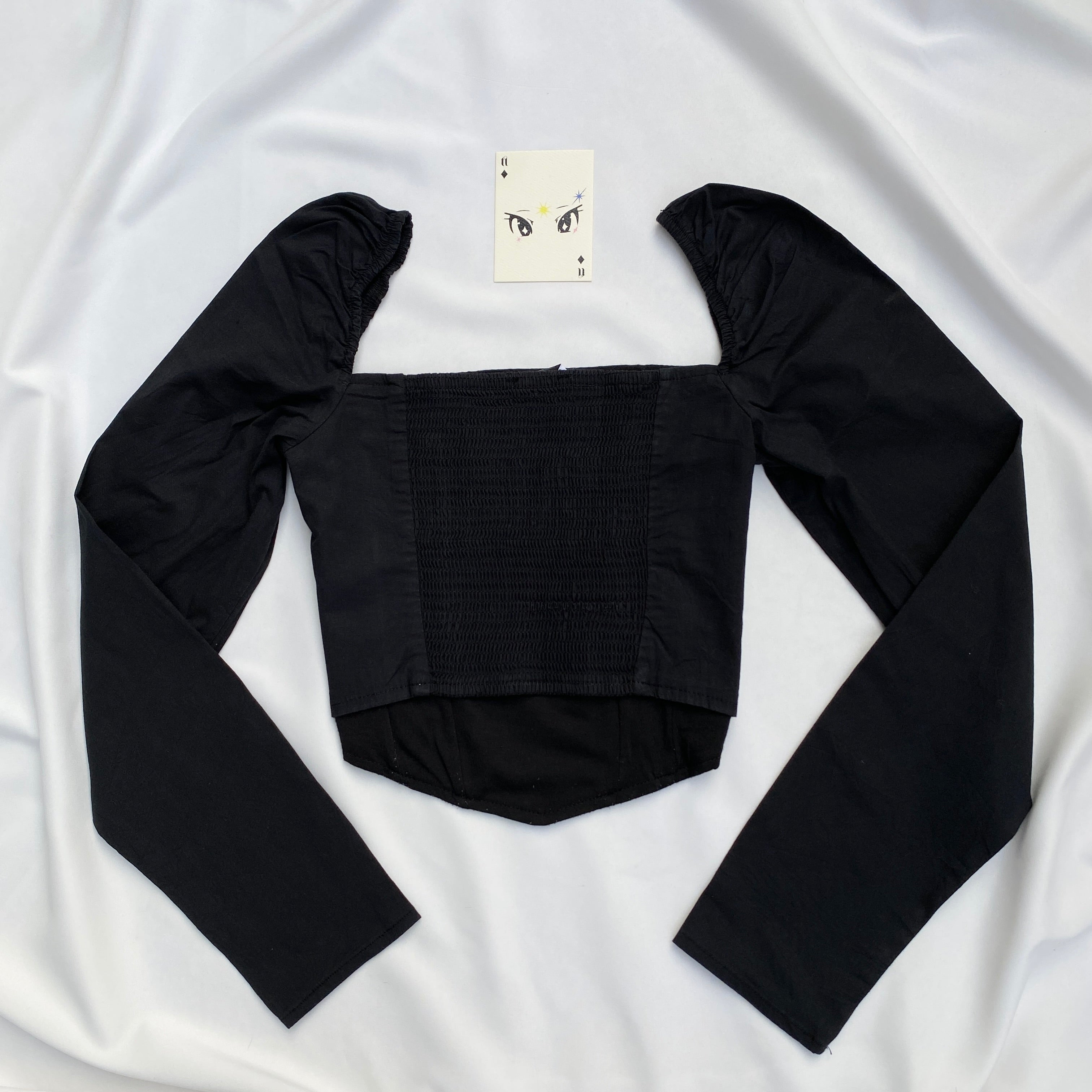 BLACK FULL SLEEVED CORSET FROM BERSHKA (Bust : 30-34, Upper Waist : 26-30)