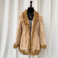 BEIGE FAUX FUR JACKET (Fits XS/S/M)