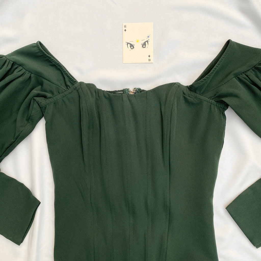 FOREST GREEN CORSET (Bust : 30-34, Upper Waist : 26-30)