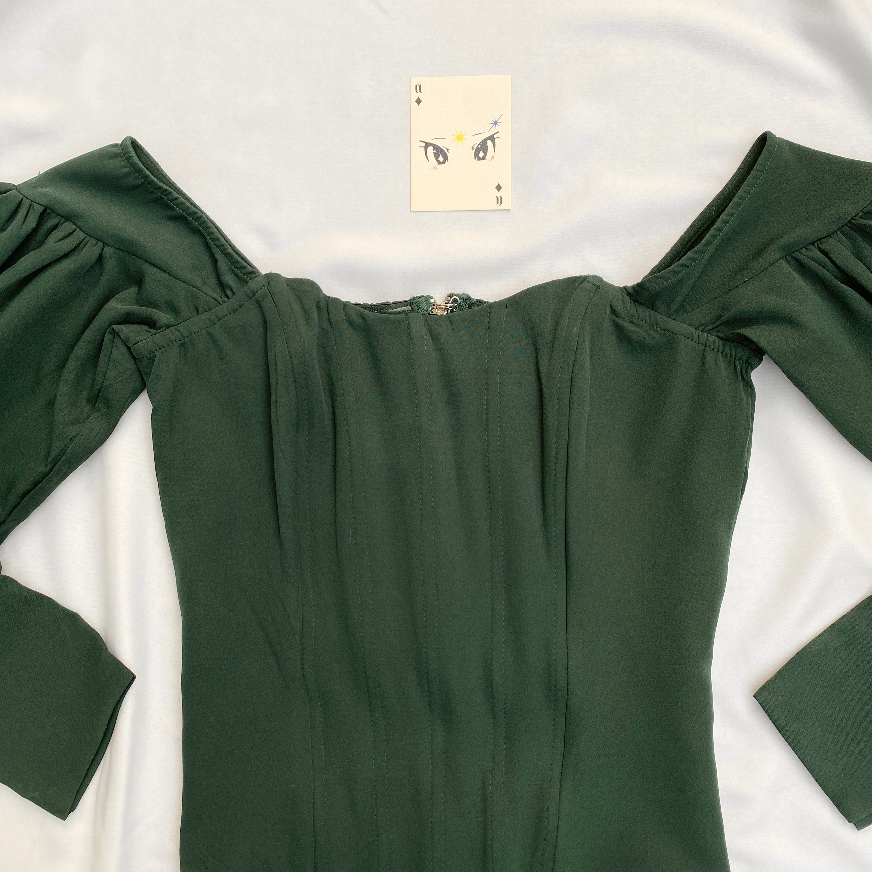 FOREST GREEN CORSET (Bust : 30-34, Upper Waist : 26-30)