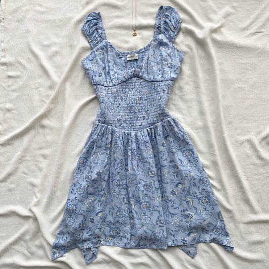 BLUE PAISLEY DRESS FROM HOLLISTER (Bust : 30-34, Upper Waist : 23-28)