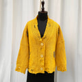 YELLOW EMBROIDERED CARDIGAN (Bust : 52, Length : 22)