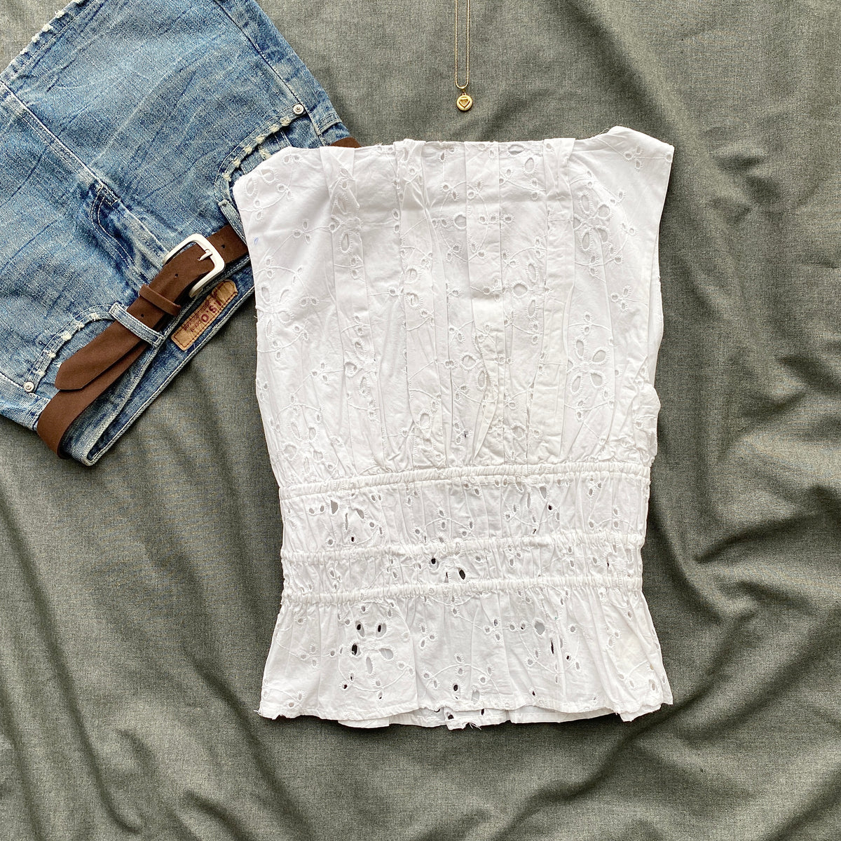 WHITE EYELET TOP FROM FREE PEOPLE (Two sizes)