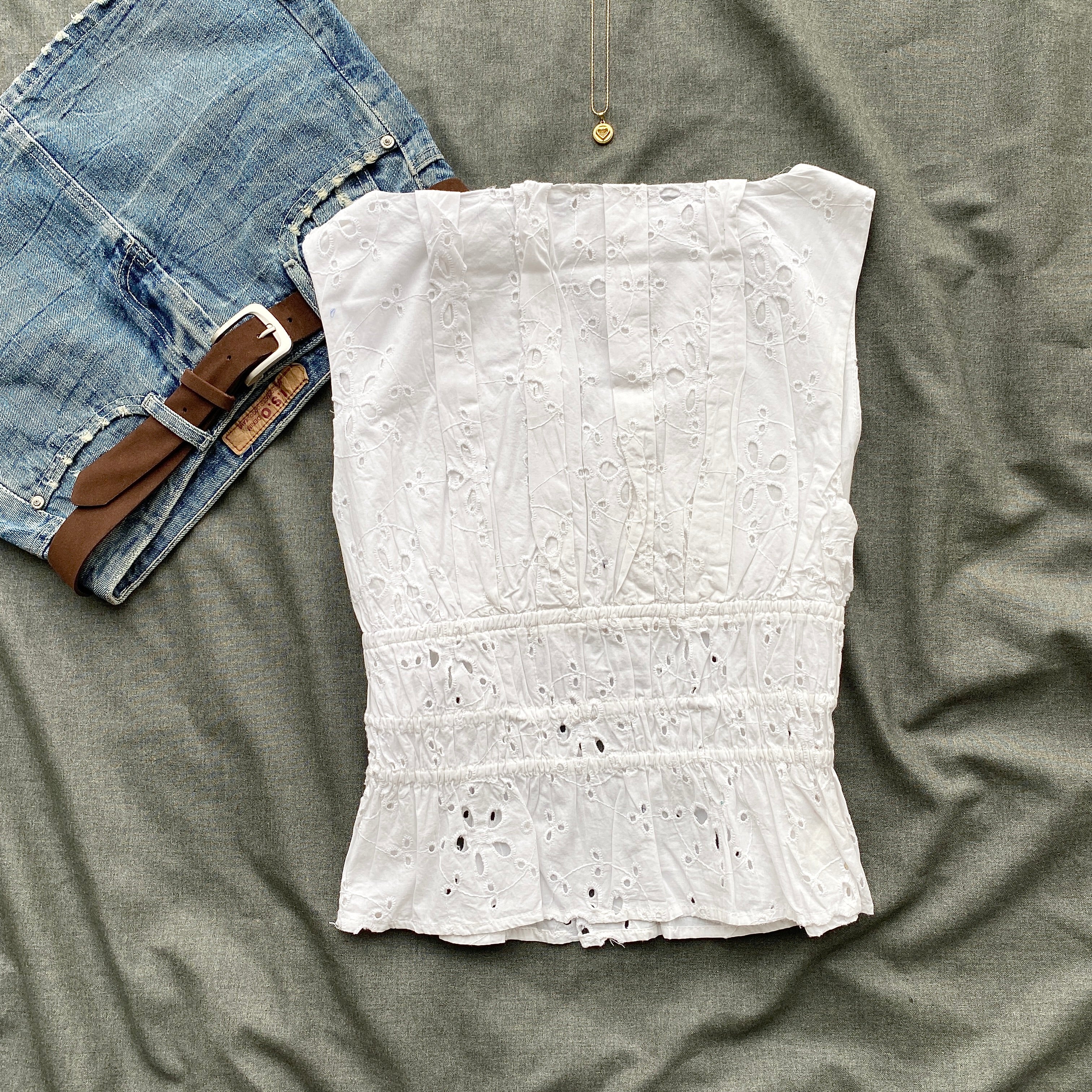 WHITE EYELET TOP FROM FREE PEOPLE (Two sizes)