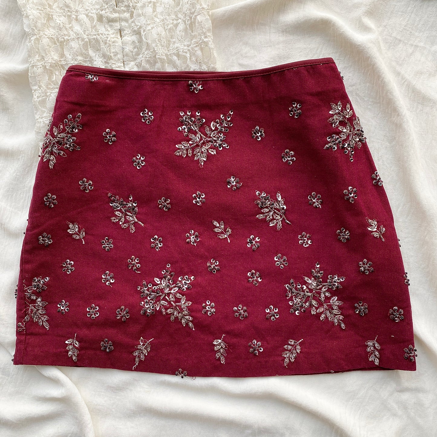 MAROON EMBELLISHED SKIRT (Multiple sizes available)