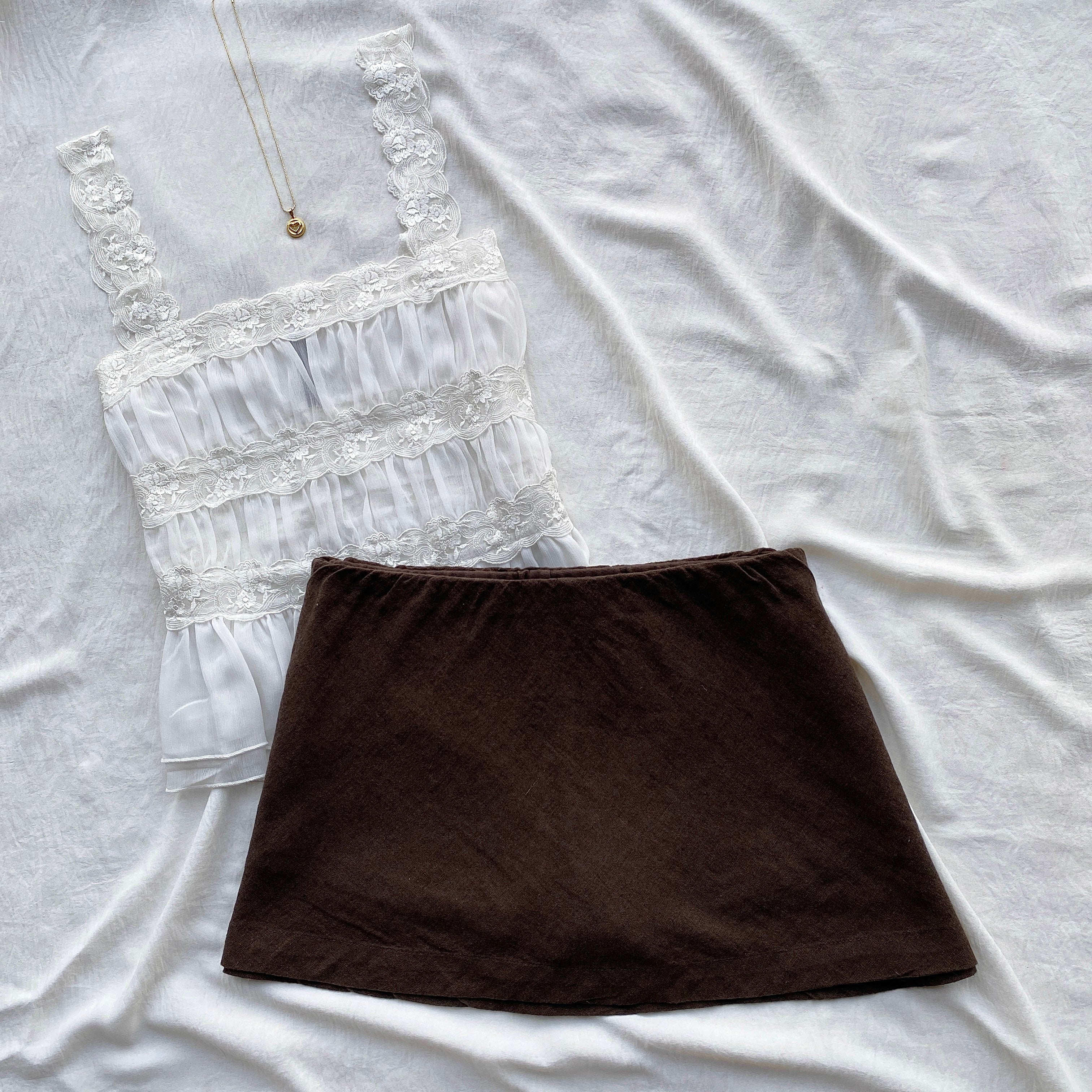 BROWN LINEN SKIRT FROM FREE PEOPLE (M)