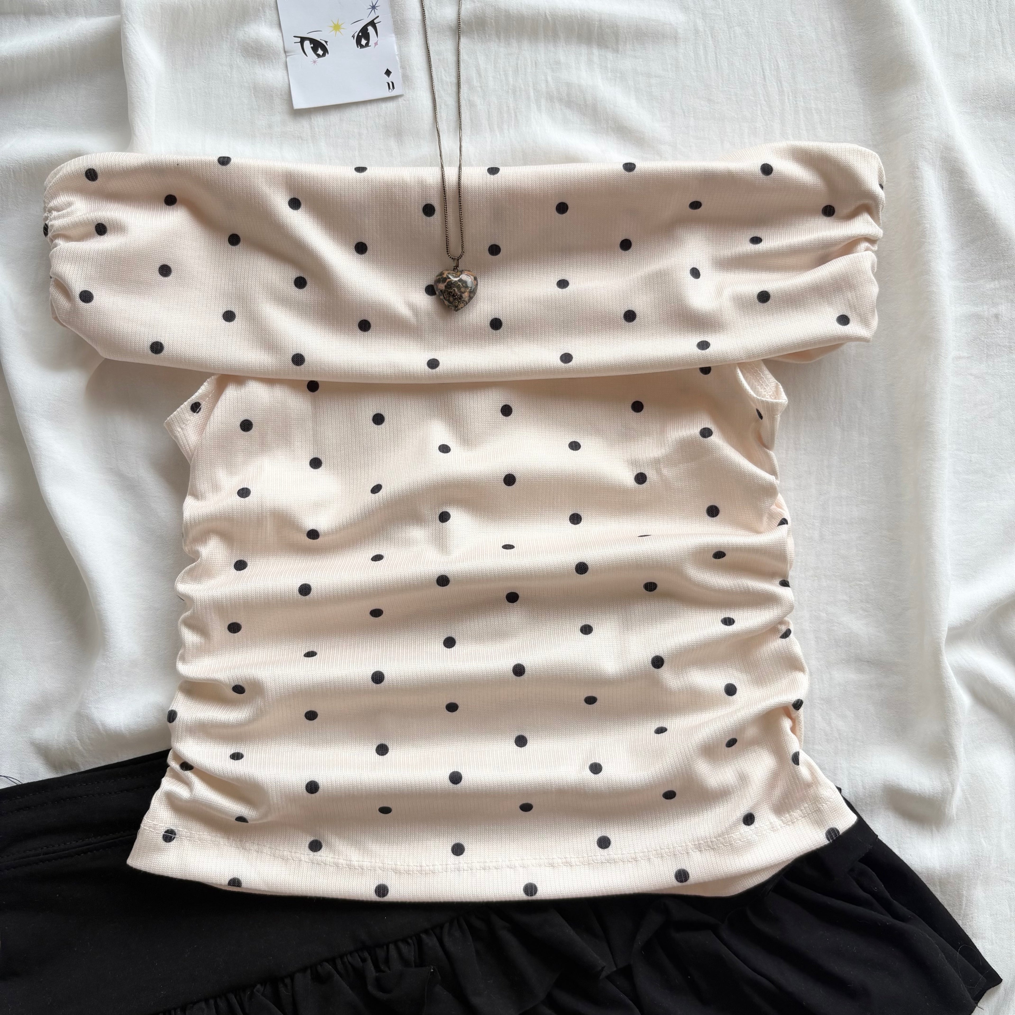 PEACH OFF SHOULDER TOP (Bust : 28-32, Upper Waist : 22-28)