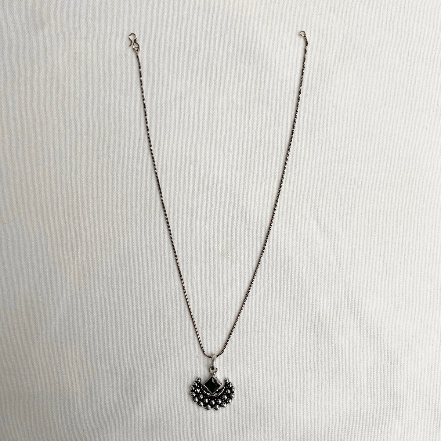 CRESCENT STONE NECKLACE AND EARRING