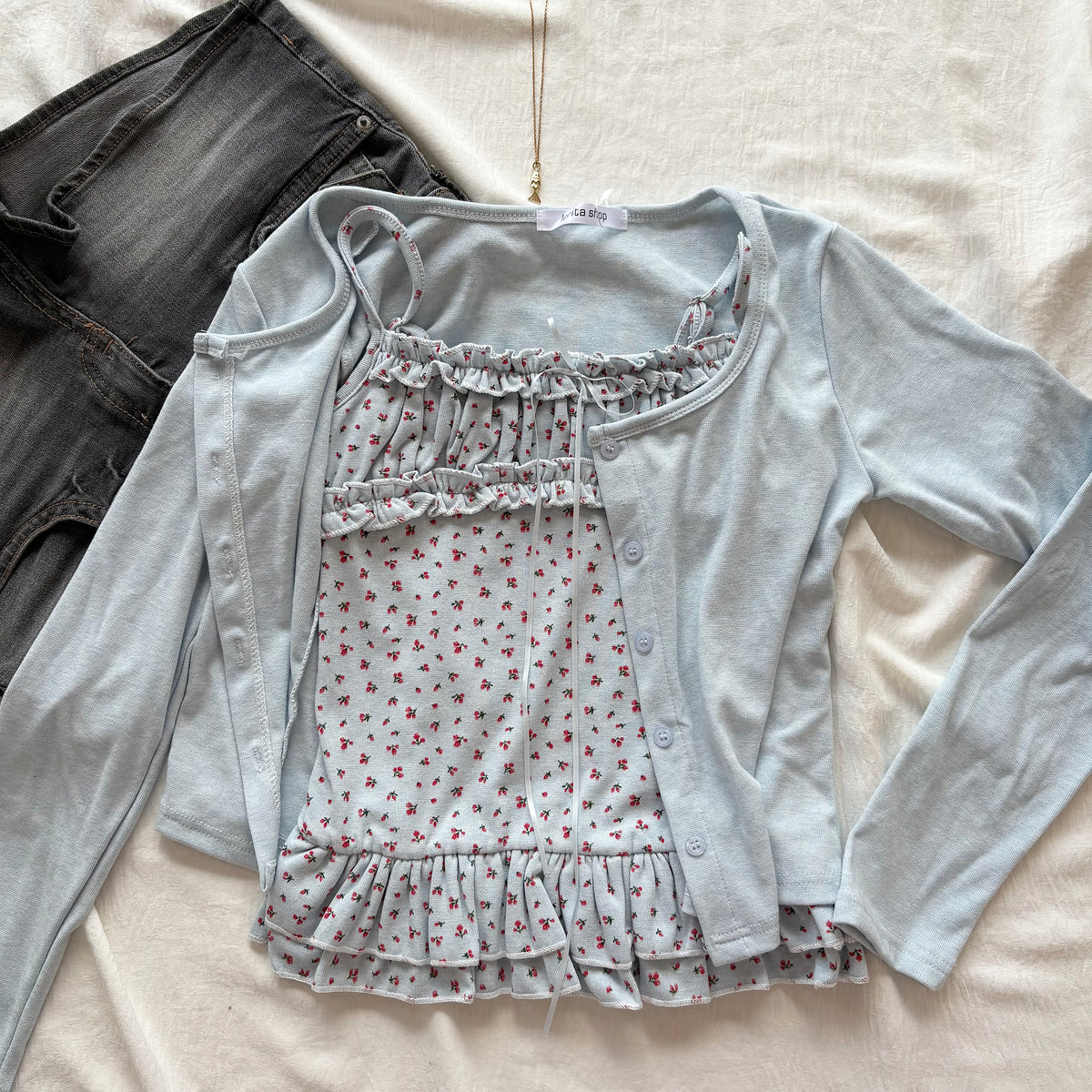 PORCELAIN TOP IN BLUE (Bust :  30-34, Upper Waist : 24-29)