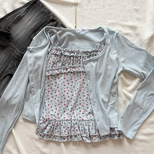 PORCELAIN TOP IN BLUE (Bust :  30-34, Upper Waist : 24-29)