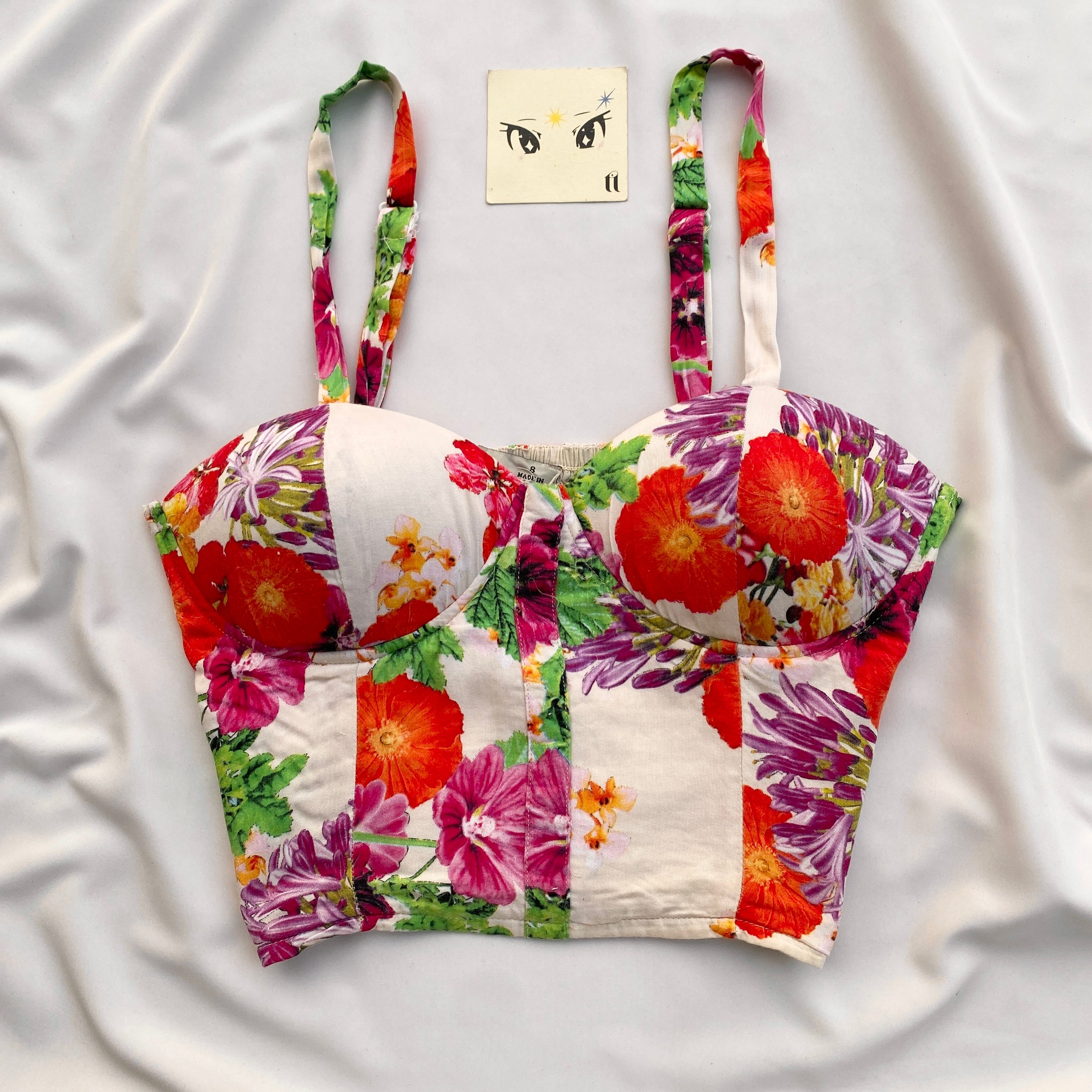 FLORAL BUSTIER TOP ((Bust : 34-36, Upper Waist : 28-34))