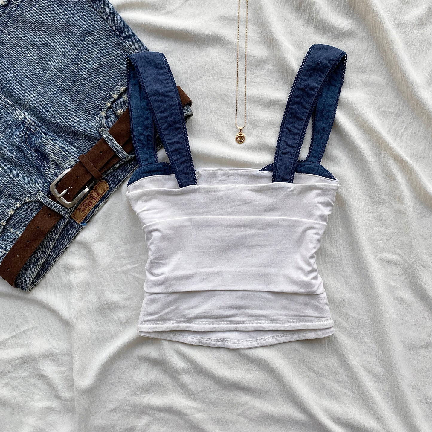 WHITE RUCHED TOP FROM FREE PEOPLE (Two sizes)