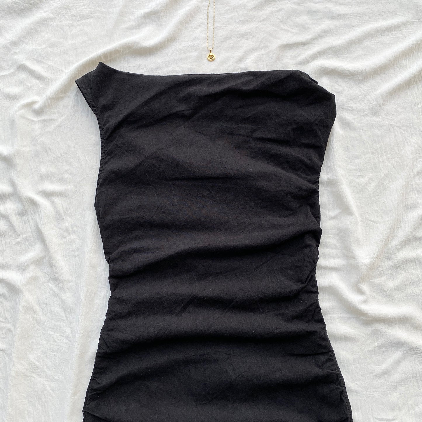 ASYMMETRIC BLACK DRESS FROM FREE PEOPLE (Bust : 30-32, Upper Waist : 26-28)