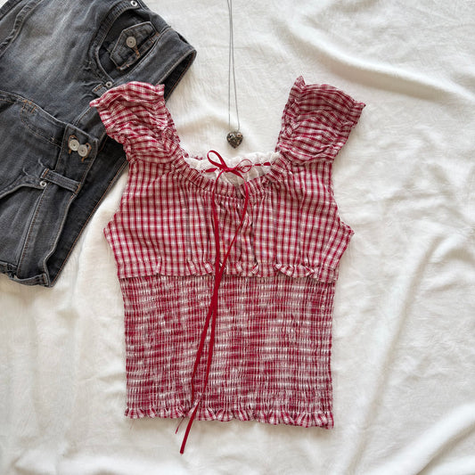 SUKI TOP IN RED (Bust : 30-34, Upper Waist : 24-29)