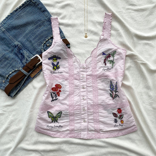 PINK EMBROIDERED TOP FROM ANTHROPOLOGY (Two sizes)