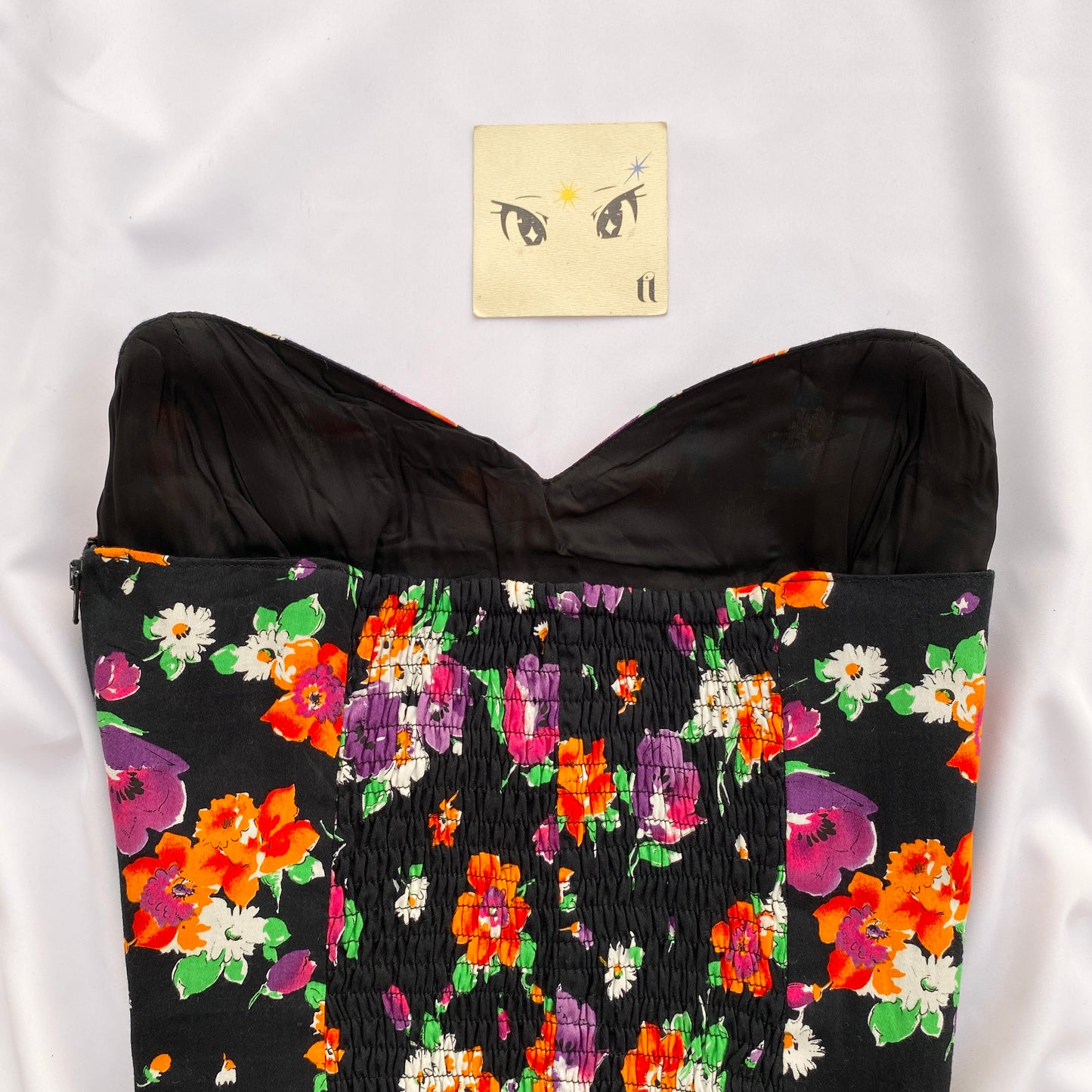 BLACK FLORAL CORSET (BUST : 30-34)