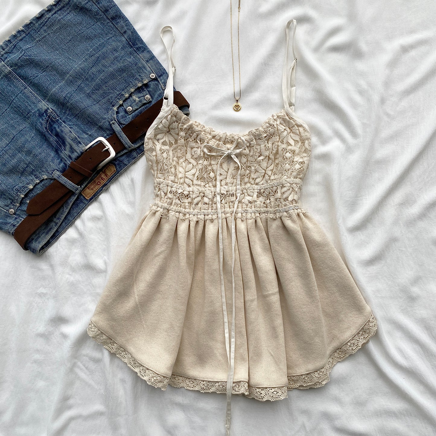 BEIGE BABYDOLL TOP (Bust : 28-32, Upper Waist : 24-28)