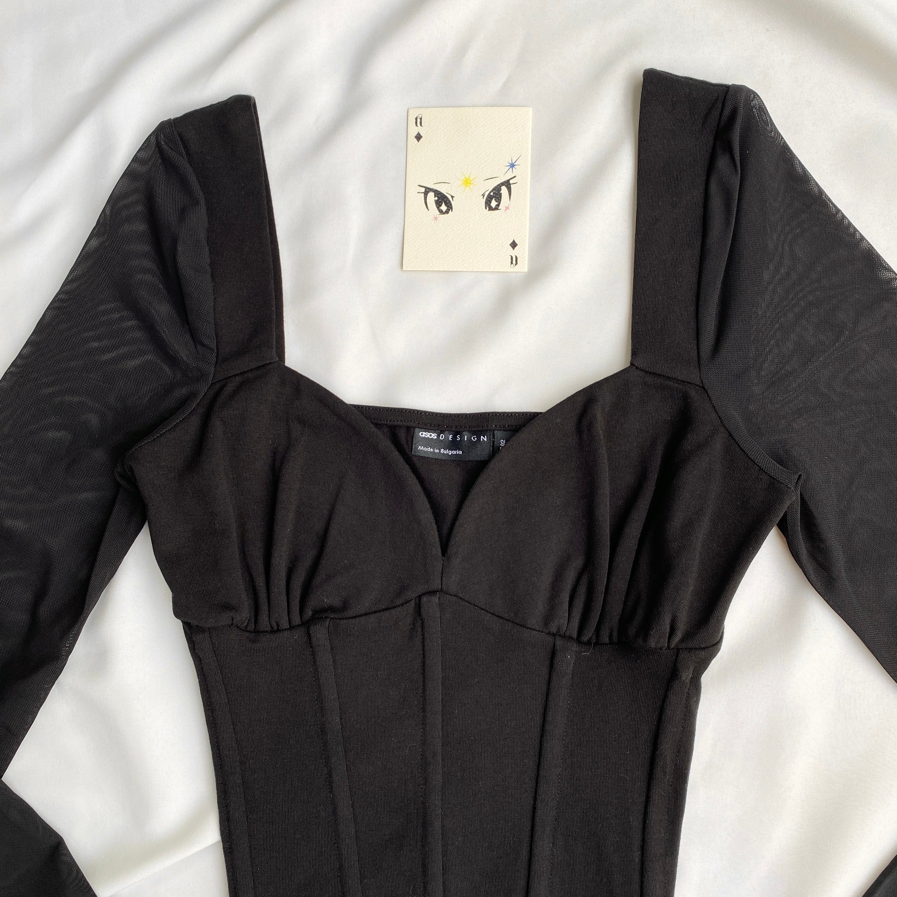 BLACK CORSET FROM ASOS (Bust : 28-32, Upper Waist : 22-26)