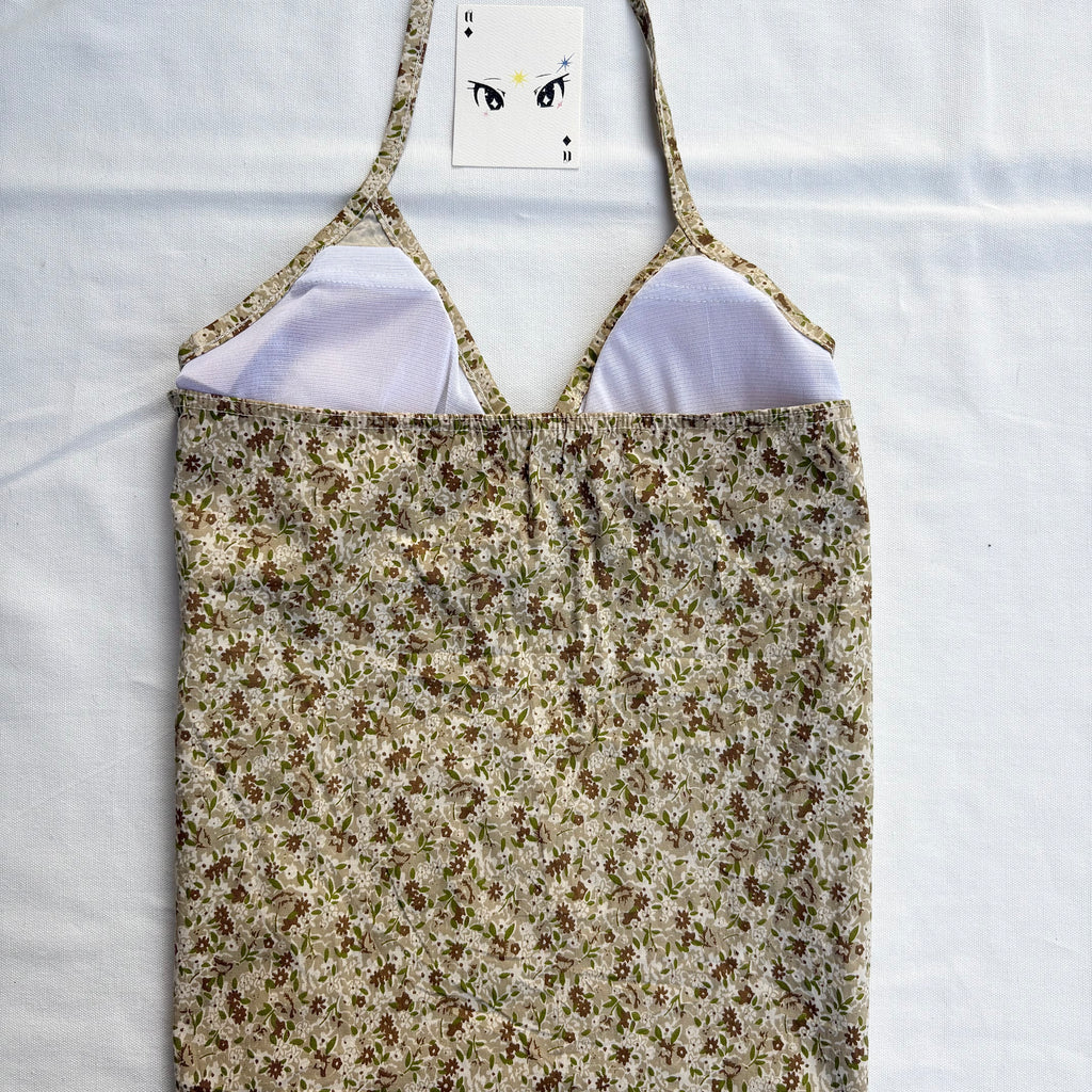 FLORAL HALTER BUSTIER TOP (Bust : 32-34, Upper Waist : 28-32)