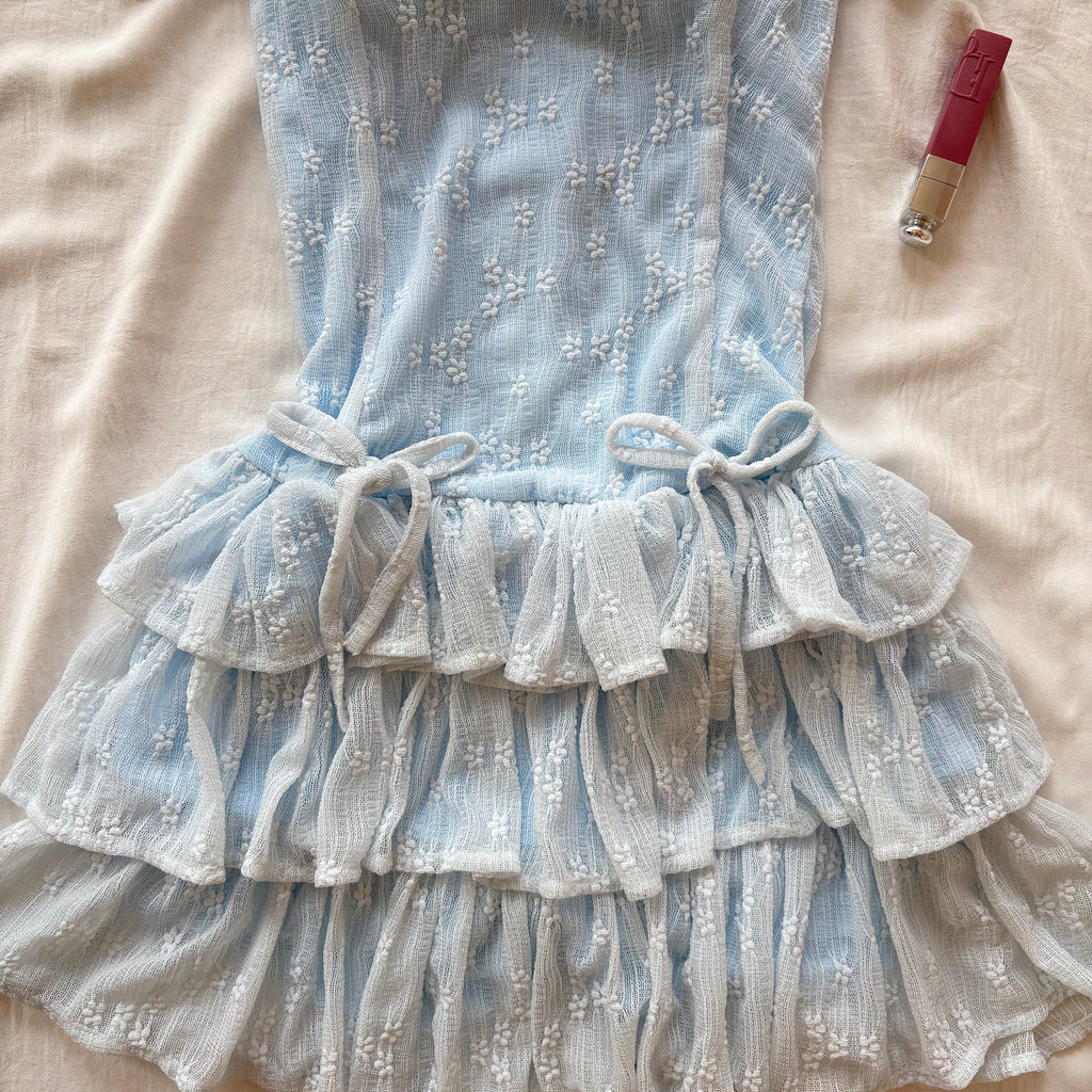 OFF SHOULDER DRESS IN BLUE (Bust : 28-32, Upper Waist : 22-28)