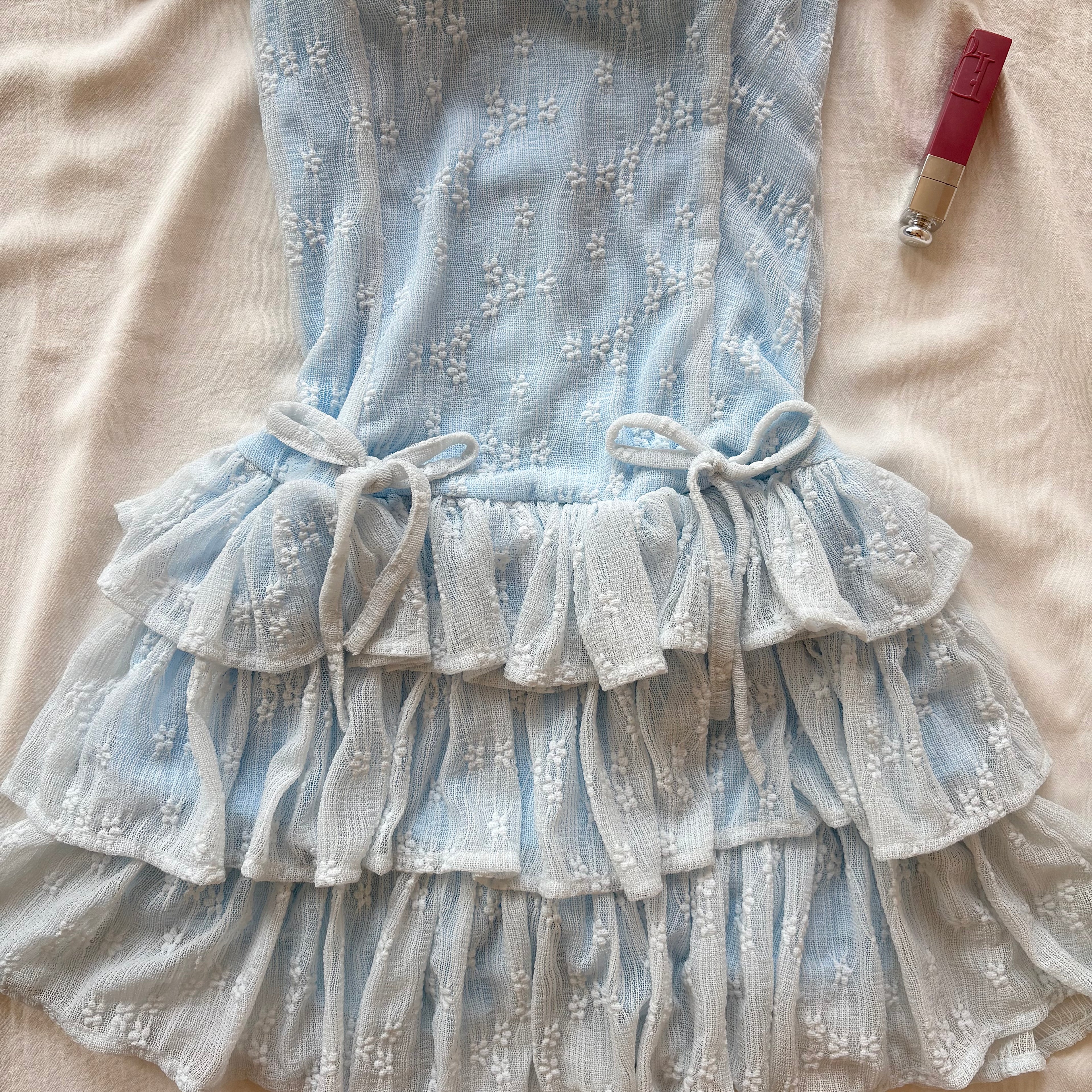 OFF SHOULDER DRESS IN BLUE (Bust : 28-32, Upper Waist : 22-28)