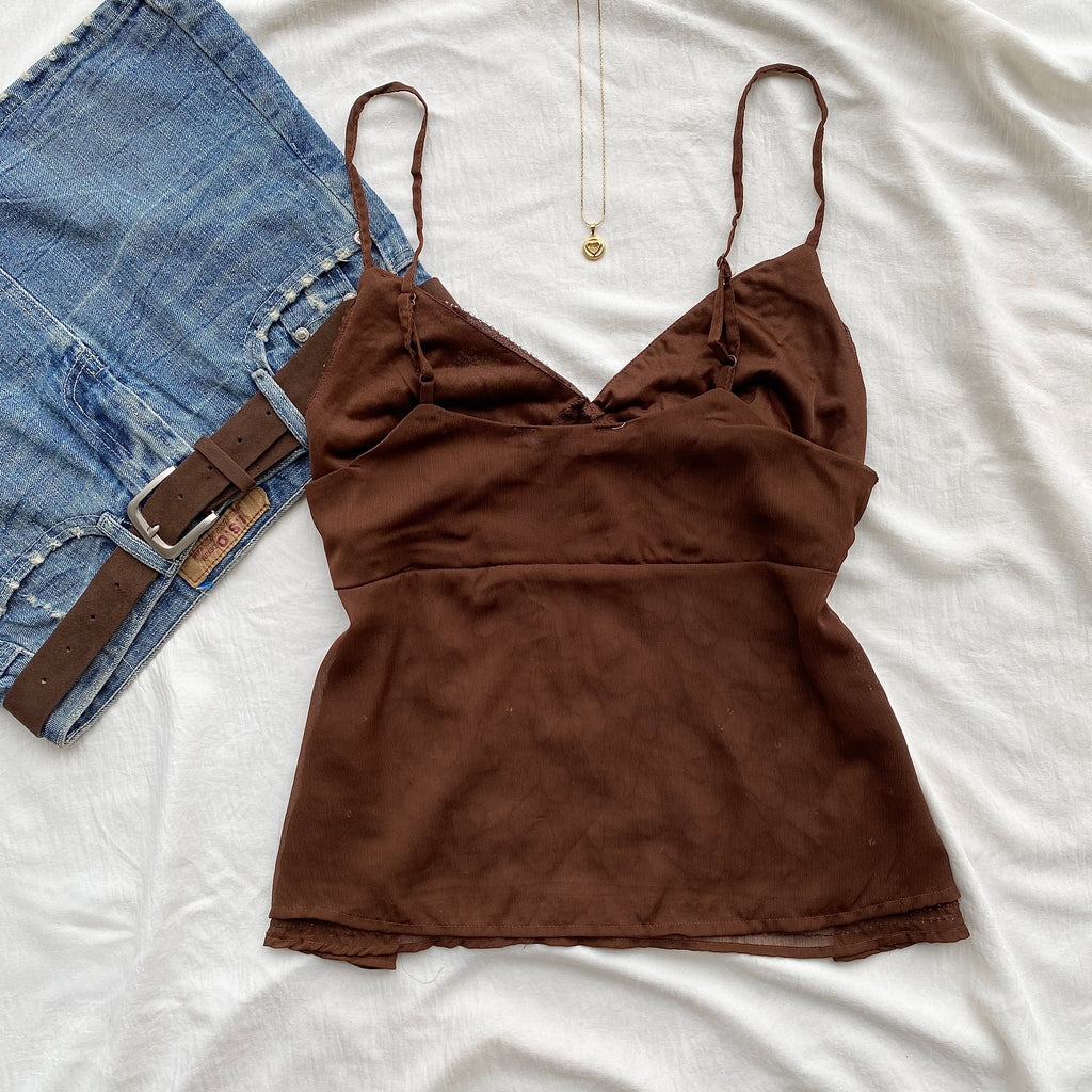 BROWN EMBELLISHED TOP (Bust : 34-36, Upper Waist : 28-32)