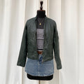 GREEN LEATHER JACKET  (XS/S/M)