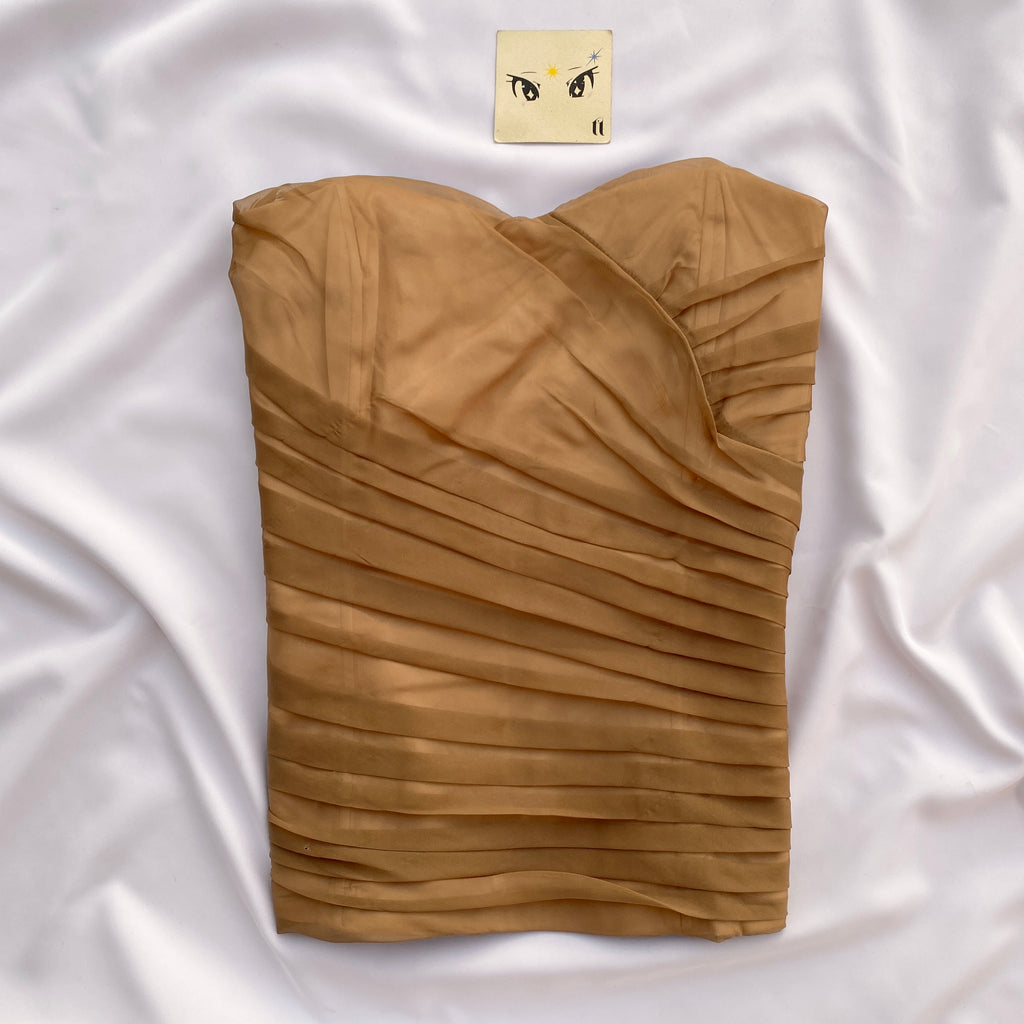 BROWN RUCHED CORSET (Bust : 34-38, Upper Waist : 30-34)