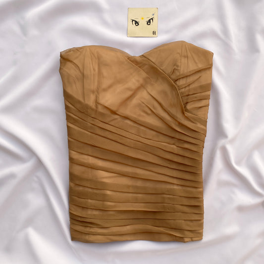 BROWN RUCHED CORSET (M/L)