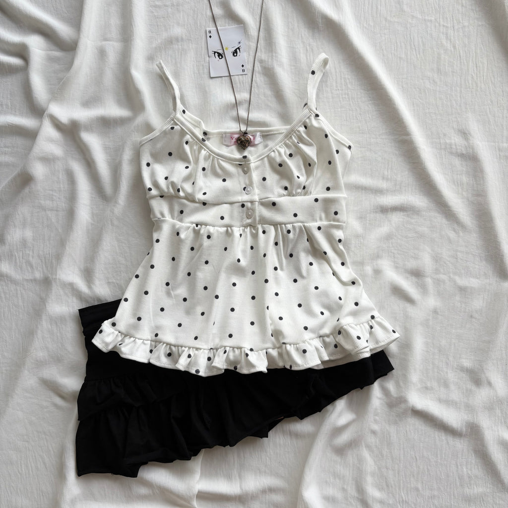POLKA BABYDOLL TOP (Bust : 30-34, Upper Waist : 24-28)