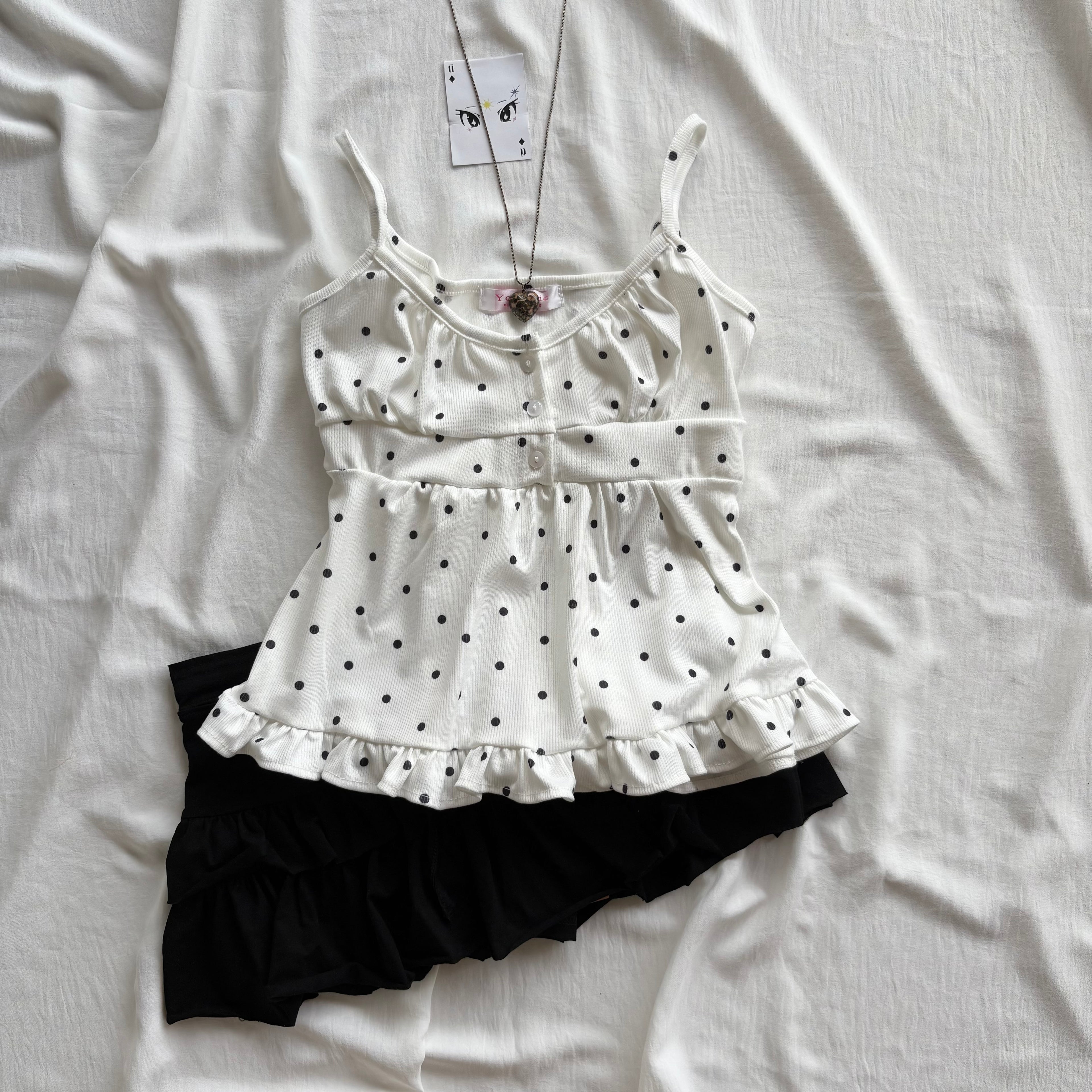 POLKA BABYDOLL TOP (Bust : 30-34, Upper Waist : 24-28)