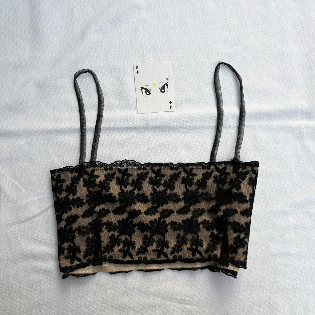 BLACK EMBROIDERED TOP (Bust : 34-36)