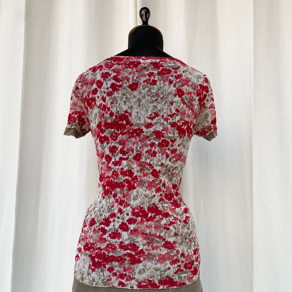 Y2K FLORAL TOP (Bust : 30-34, Upper Waist : 23-28)